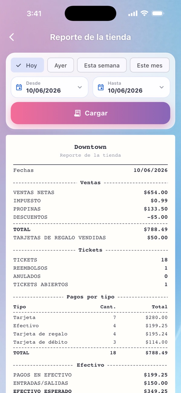 MniaPOS Hub: Cierre del día