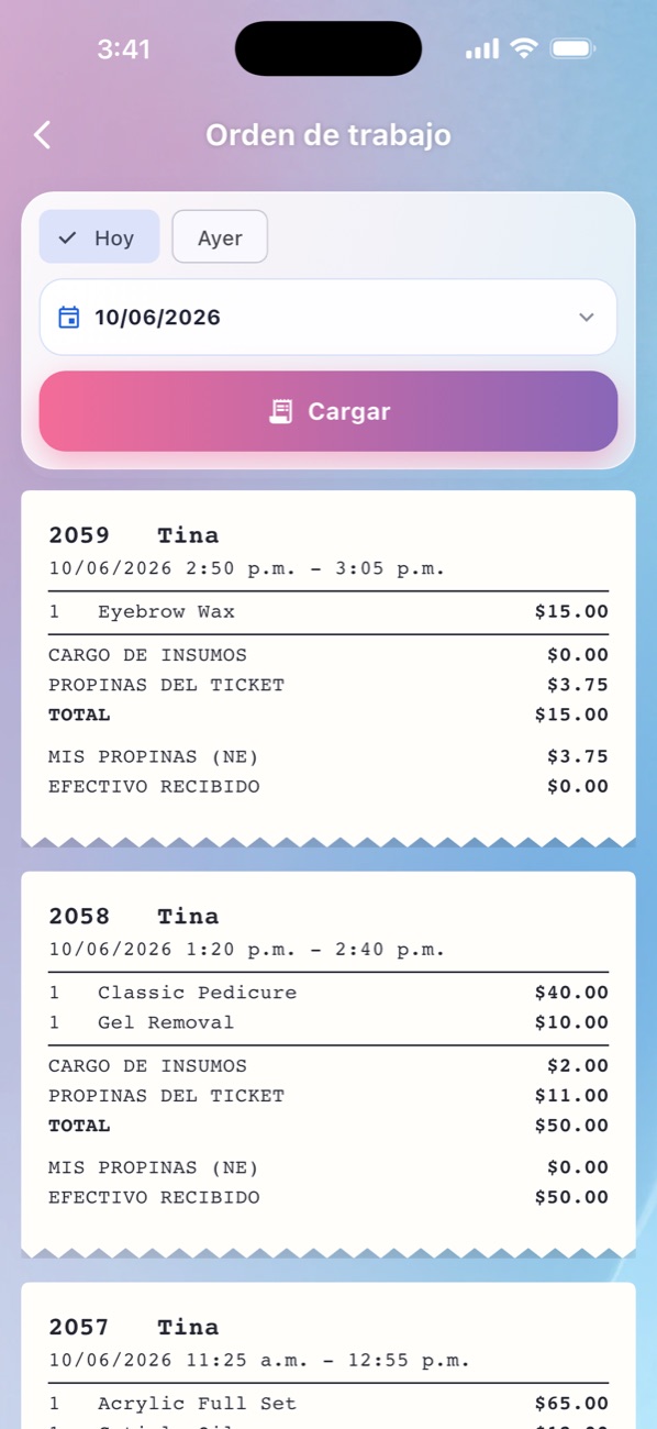 MniaPOS Hub: Orden de trabajo